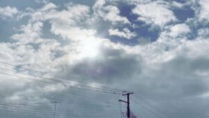 朝の太陽の光を浴びる